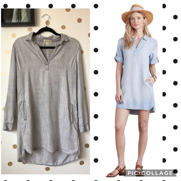 Anthropologie Dresses & Skirts - Anthropologie Denim Washed Chambray Popover